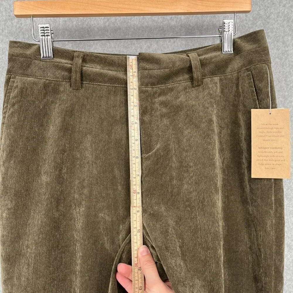 Coldwater Creek Womens Whisper Corduroy Tousers Pants Size 6 Green Brown NEW - Picture 12 of 15